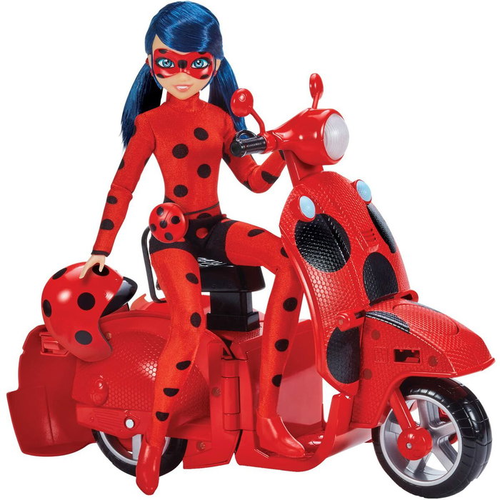 Bandai Scooter Miraculous Switch'n go avec poupée articulée Ladybug Lucky Charm 26 cm