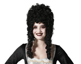 Perruque de vampire noire avec boucles 200g