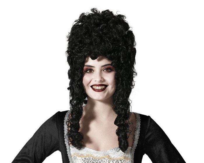 Perruque de vampire noire avec boucles 200g Perruque de vampire noire avec boucles 200g