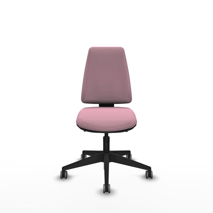 Chaise Elche Asynchrone Tissu Rose Base pyramidale noire Sans accoudoirs Sans appui-tête Roulettes 65mm pour moquette Chaise Elche Asynchrone Tissu Rose Base pyramidale noire Sans accoudoirs Sans appui-tête Roulettes 65mm pour moquette