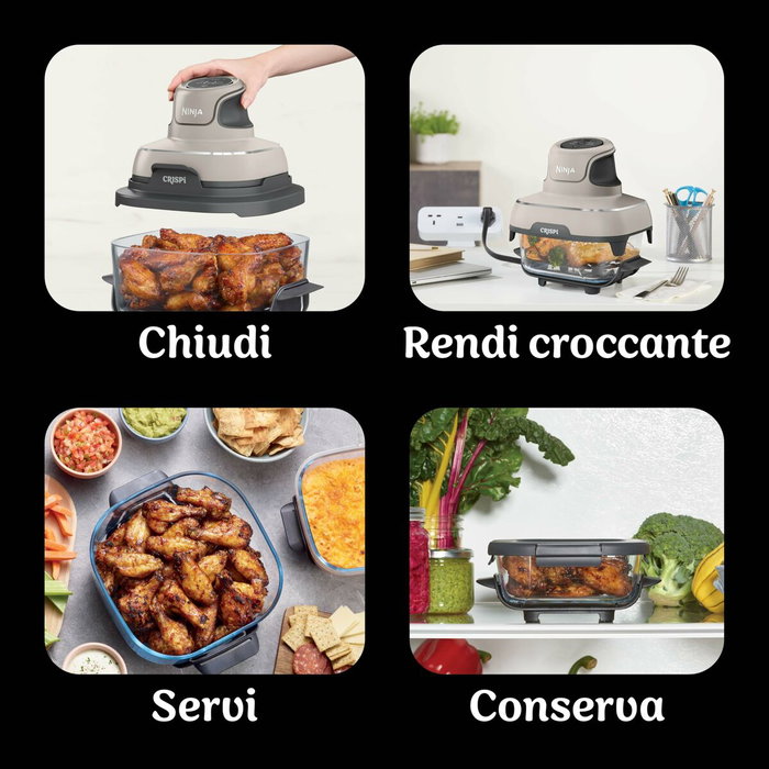 Ninja Crispi Airfryer Taupe avec récipients 1,4 L et 3,8 L Ninja Crispi Airfryer Taupe avec récipients 1,4 L et 3,8 L
