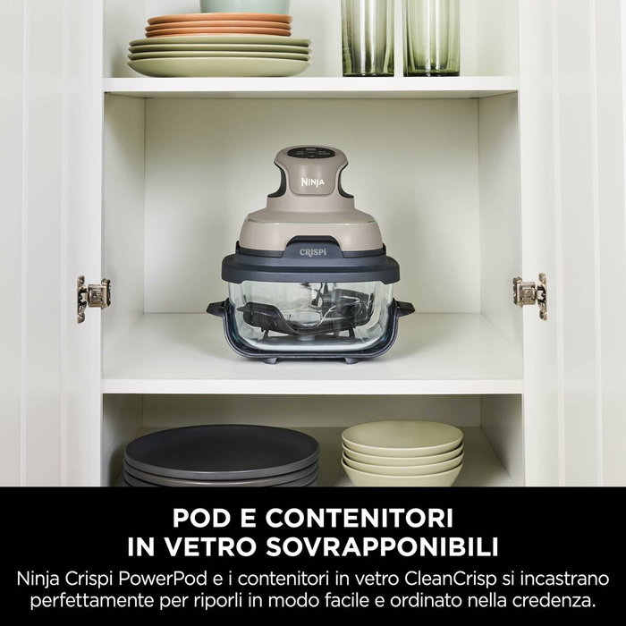 Ninja Crispi Airfryer Taupe avec récipients 1,4 L et 3,8 L Ninja Crispi Airfryer Taupe avec récipients 1,4 L et 3,8 L