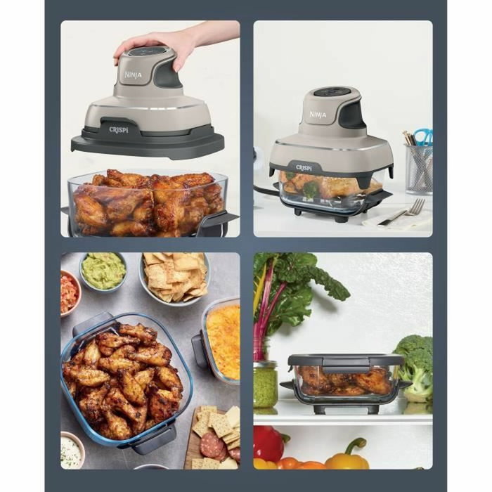 Ninja Crispi Airfryer Taupe avec récipients 1,4 L et 3,8 L Ninja Crispi Airfryer Taupe avec récipients 1,4 L et 3,8 L