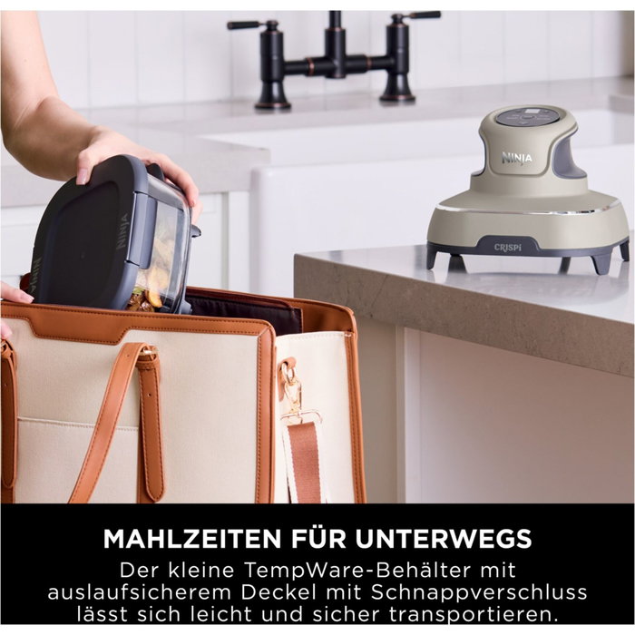 Ninja Crispi FN101EUST - Friteuse sans huile avec récipients en verre (1,4 L et 3,8 L)