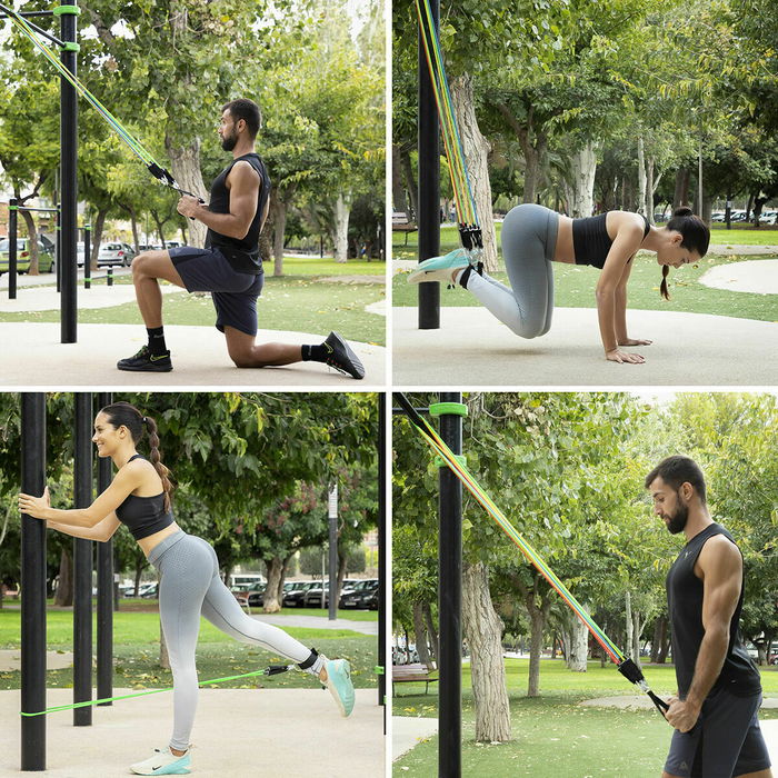 Pack Planche de Pompes Push-Up et Set de Bandes de Résistance avec Accessoires et Guide d´Entraînement InnovaGoods