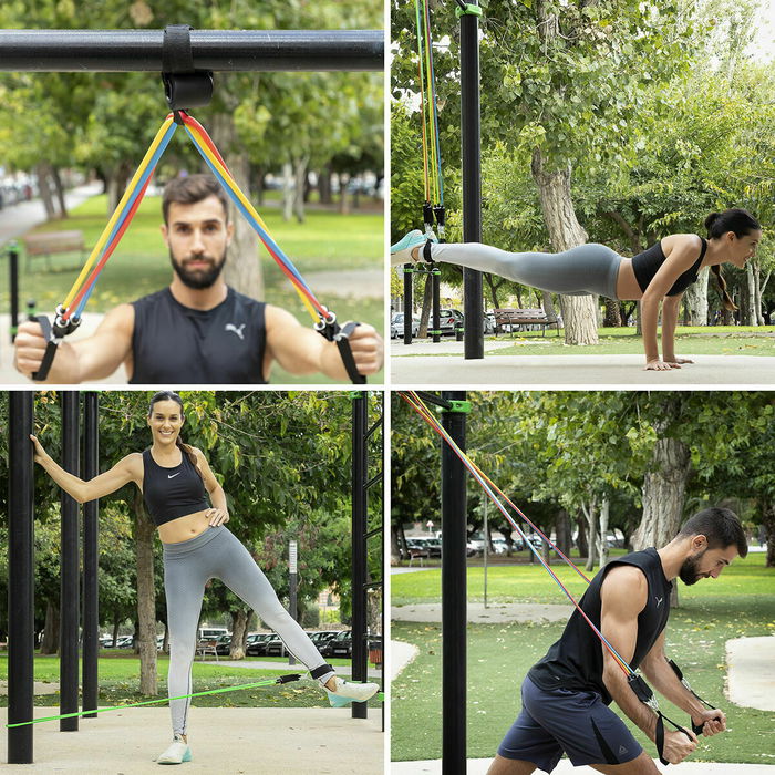 Pack Planche de Pompes Push-Up et Set de Bandes de Résistance avec Accessoires et Guide d´Entraînement InnovaGoods