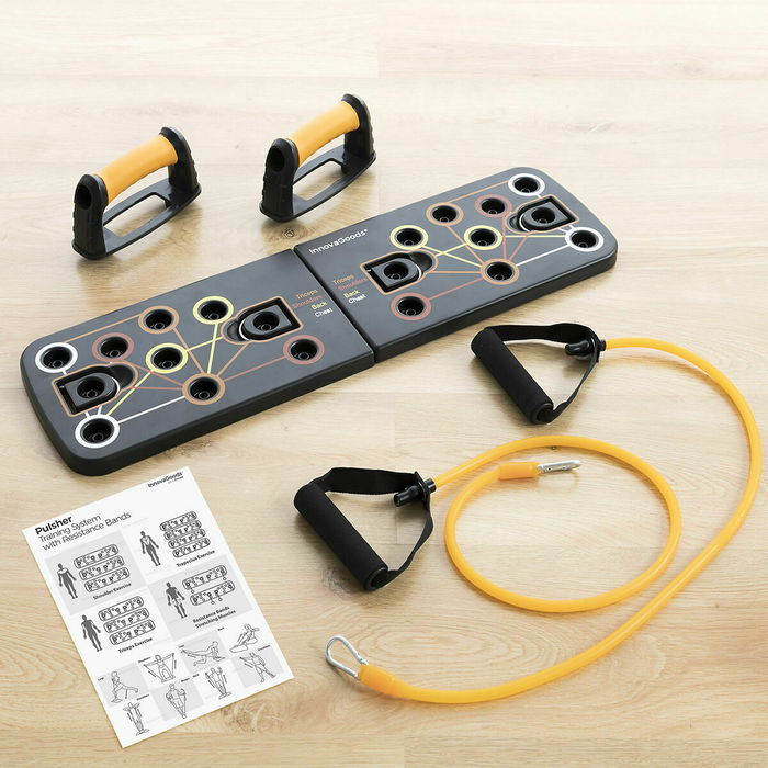 Pack Planche de Pompes Push-Up et Set de Bandes de Résistance avec Accessoires et Guide d´Entraînement InnovaGoods