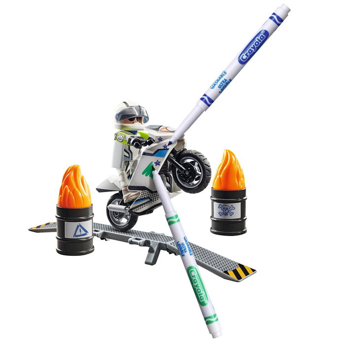 Playmobil Couleur Moto Acrobatique 71377 avec Feutres, Jouet Créatif pour Enfants 4+ Ans