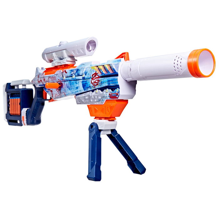 Hasbro Nerf Loadout Arctic Zerostriker G1763 - Lanceur blaster avec accessoires modulables, canon, bipode, viseur, crosse et 24 dards Nerf N1 - À partir de 8 ans