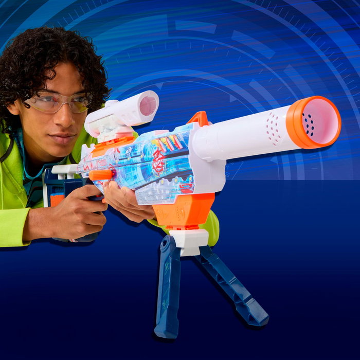 Hasbro Nerf Loadout Arctic Zerostriker G1763 - Lanceur blaster avec accessoires modulables, canon, bipode, viseur, crosse et 24 dards Nerf N1 - À partir de 8 ans