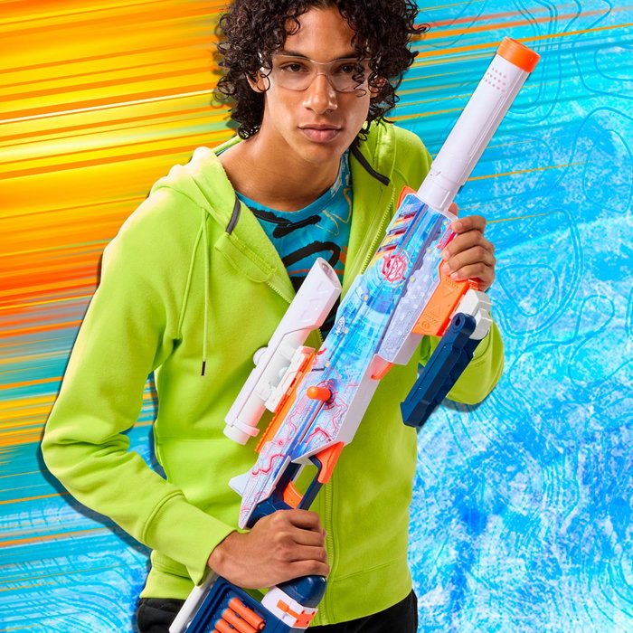 Hasbro Nerf Loadout Arctic Zerostriker G1763 - Lanceur blaster avec accessoires modulables, canon, bipode, viseur, crosse et 24 dards Nerf N1 - À partir de 8 ans