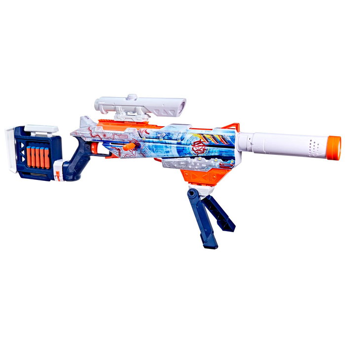 Hasbro Nerf Loadout Arctic Zerostriker G1763 - Lanceur blaster avec accessoires modulables, canon, bipode, viseur, crosse et 24 dards Nerf N1 - À partir de 8 ans