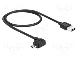 DELOCK Câble USB 2.0 noir 0,5m avec connecteurs dorés