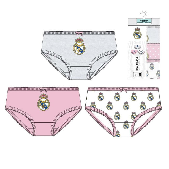 Real Madrid Pack de 3 Culottes en Jersey pour Enfant Taille 4-5 ans - Référence T04/05