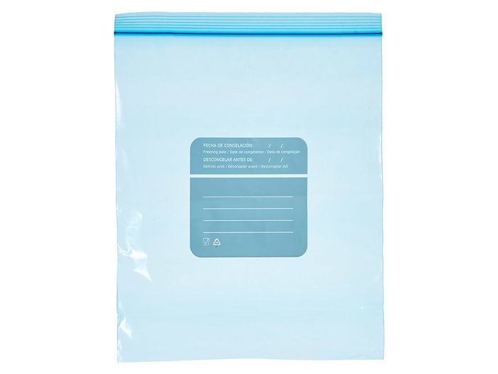 Leknes Lot de 15 sachets de congélation avec zip, moyen, 25x30 cm, 3 L, polyéthylène alimentaire, bleu translucide (Set de 18) Leknes Lot de 15 sachets de congélation avec zip, moyen, 25x30 cm, 3 L, polyéthylène alimentaire, bleu translucide (Set de 18)