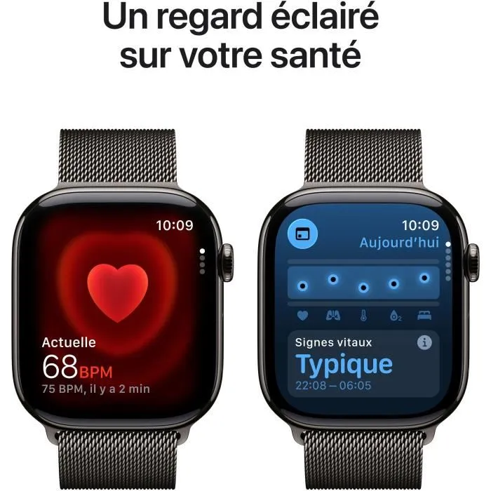 Apple Watch Series 11 GPS + Cellular 46 mm Boîtier Titane Slate avec Bracelet Milanese Loop Slate Taille M/L