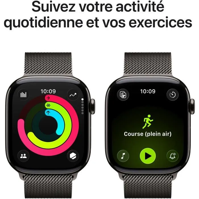 Apple Watch Series 11 GPS + Cellular 46 mm Boîtier Titane Slate avec Bracelet Milanese Loop Slate Taille M/L