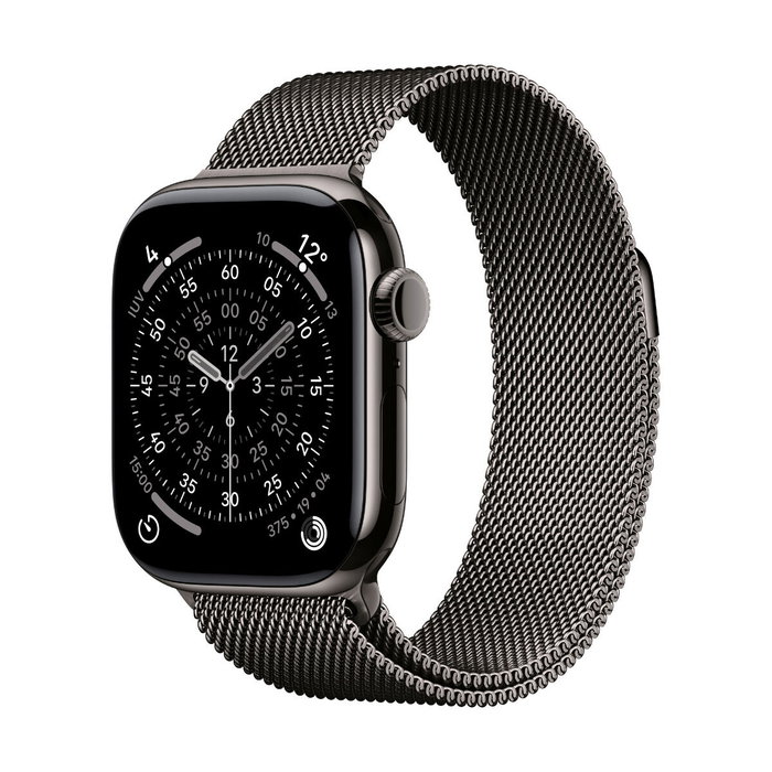 Apple Watch Series 11 GPS + Cellular - 46mm - Boîtier Slate Titanium - Bracelet Slate Milanese Loop - M/L