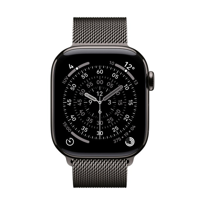 Apple Watch Series 11 GPS + Cellular - 46mm - Boîtier Slate Titanium - Bracelet Slate Milanese Loop - M/L