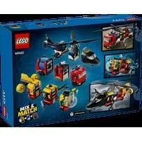 Lego City 60462 - Set modulable avec hélicoptère, camion de pompiers et sous-marin, 874 pièces, jouet de construction pour enfants à partir de 7 ans
