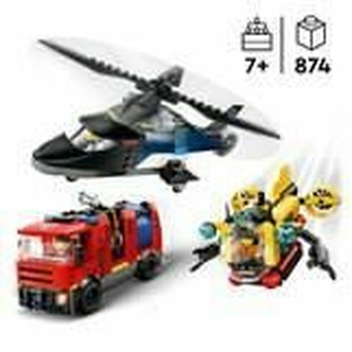 LEGO City 60462 Hélicoptère, camion de pompiers et sous-marin modulable