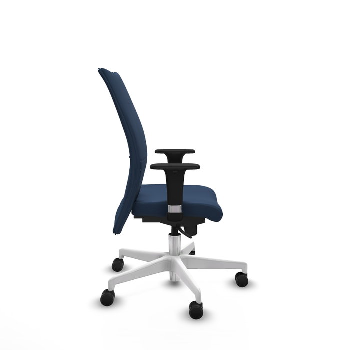 Piqueras Y Crespo Silla Albacete confidente bleu marine avec mécanisme Synchro et base blanche