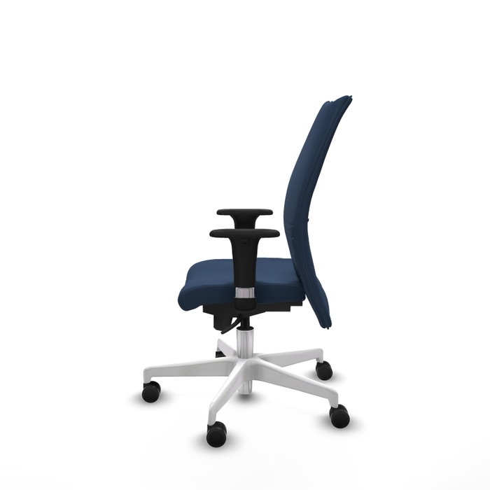 Piqueras Y Crespo Silla Albacete confidente bleu marine avec mécanisme Synchro et base blanche