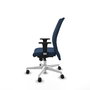 Piqueras Y Crespo Silla Albacete confidente bleu marine avec mécanisme Synchro et base blanche