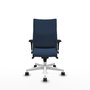 Piqueras Y Crespo Silla Albacete confidente bleu marine avec mécanisme Synchro et base blanche