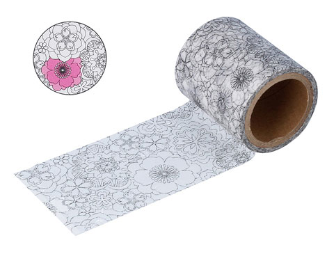 Innspiro Cinta washi tape COLORING Floral 50mmx5m