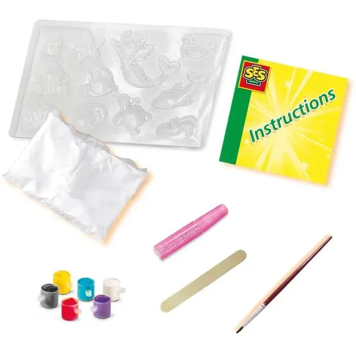 SES CREATIVE Kit de moulage et peinture Créatures de l'océan - Loisir créatif pour enfant à partir de 5 ans avec moule, plâtre et 6 couleurs - Hobby Pink SES CREATIVE Kit de moulage et peinture Créatures de l'océan - Loisir créatif pour enfant à partir de 5 ans avec moule, plâtre et 6 couleurs - Hobby Pink