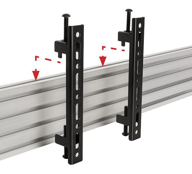 B-Tech Bras de montage universel System X - Interface VESA 200, jusqu'à 47", 70 kg, pour installations multi-écrans, noir