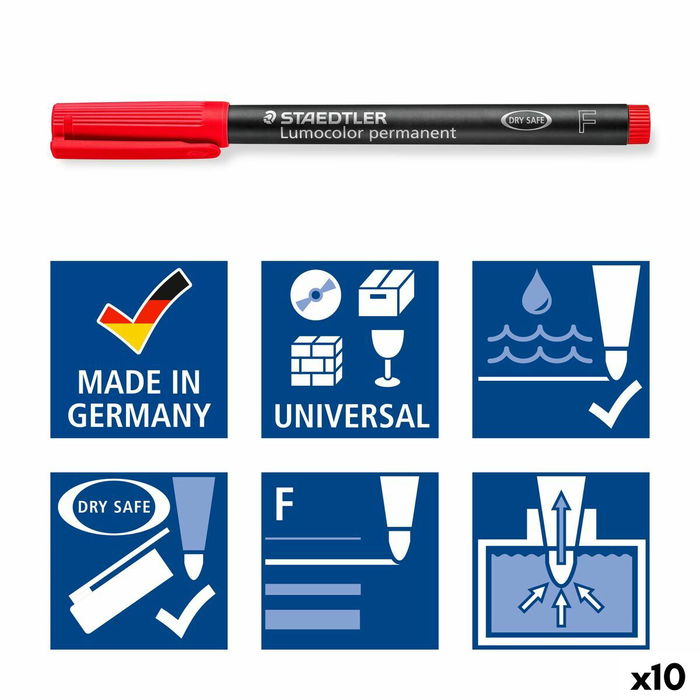 Marqueur permanent Staedtler 318-4 Orange 0,6 mm 10 Pièces (10 Unités)