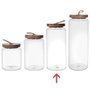 Home Deco Factory Bocal en verre borosilicate avec couvercle en acacia 145 cl