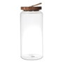 Home Deco Factory Bocal en verre borosilicate avec couvercle en acacia 145 cl