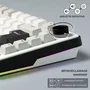 The G-Lab Clavier Mécanique Gamer KEYZ Elite 300 WG TKL AZERTY RGB Blanc - Triple Mode 2.4 GHz/Bluetooth/Filaire - PBT Double Injection - Hot Swappable