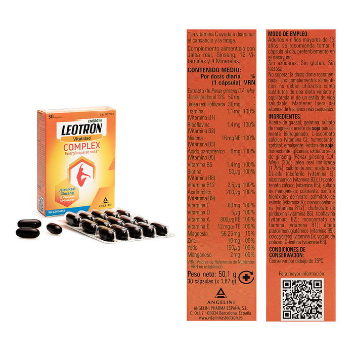 Leotron Leotron Complexe 30 gélules - Gelée Royale, Ginseng, Vitamines et Minéraux