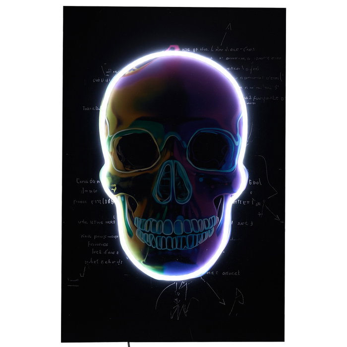 Home Deco Factory Tableau néon LED crâne 40x60 cm