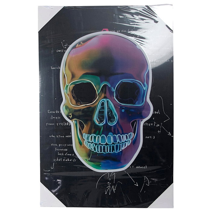 Home Deco Factory Tableau néon LED crâne 40x60 cm