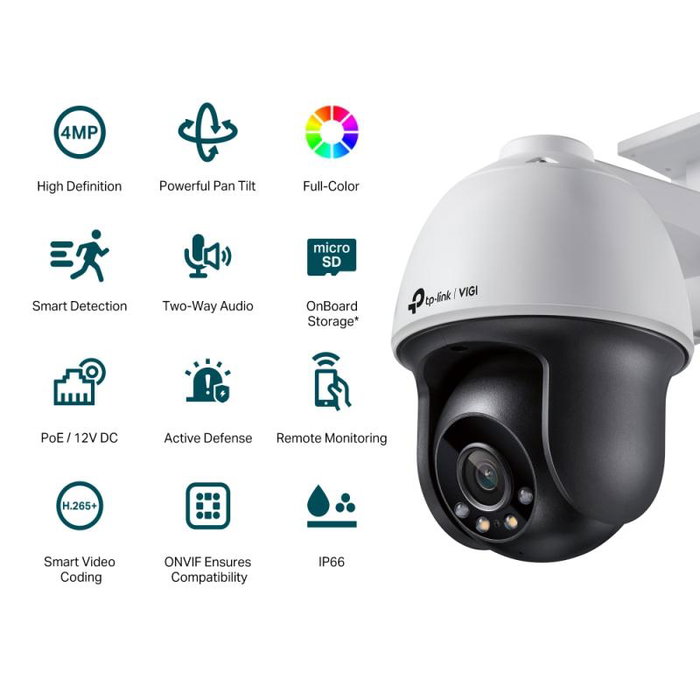 TP-Link VIGI C540(4mm) Caméra IP de Surveillance Extérieure avec Objectif 4 mm, Noir