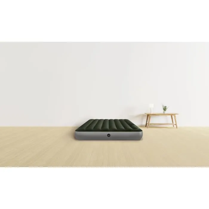 Intex - Matelas gonflable 2 places Downy avec technologie Fiber-Tech et gonfleur électrique intégré - 140 x 190 cm - Usage intérieur et extérieur