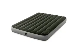 Intex - Matelas gonflable 2 places Downy avec technologie Fiber-Tech et gonfleur électrique intégré - 140 x 190 cm - Usage intérieur et extérieur