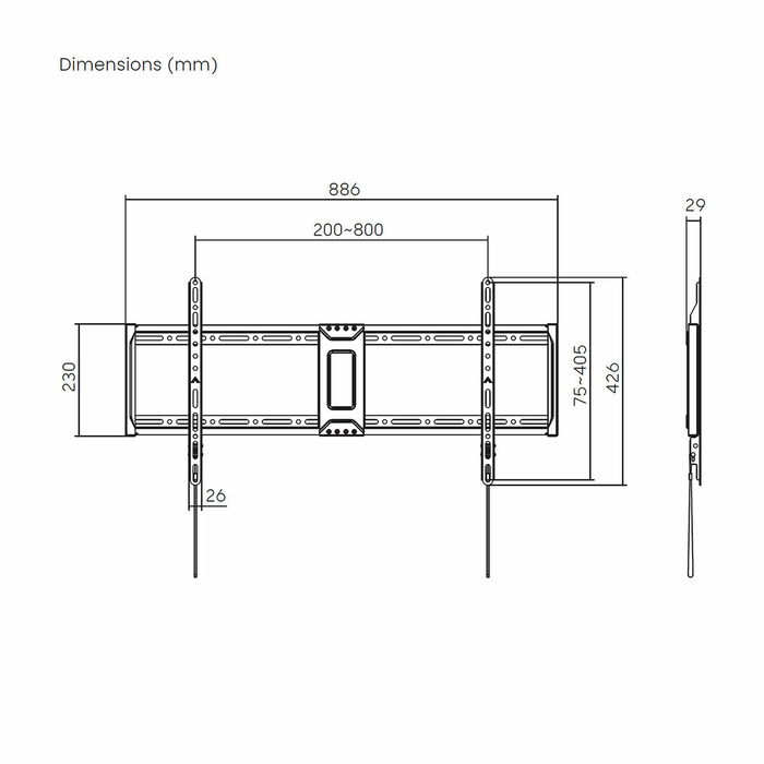 Support de TV Aisens ECO ULTRA DELGADO 43" 100"