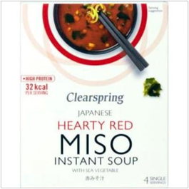 Clearspring 4 Sachets Soupe Miso Instantanée Épicée Algues Wakame
