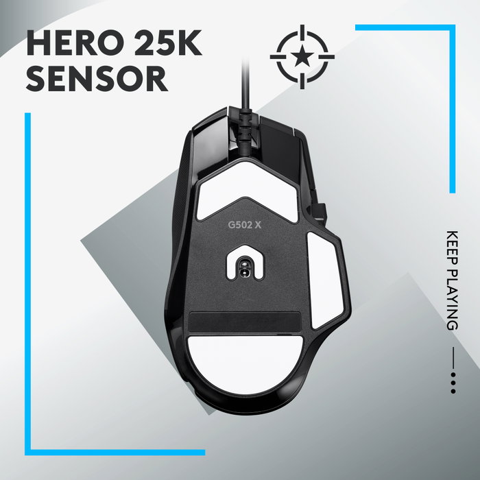 Logitech G G502 X Souris Gamer Filaire USB Optique 25600 DPI Noir Logitech G G502 X Souris Gamer Filaire USB Optique 25600 DPI Noir