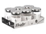 Vivalto Pot rond en verre borosilicate 800 ml avec couvercle acier et joint silicone 10x13x10 cm (Set de 12)