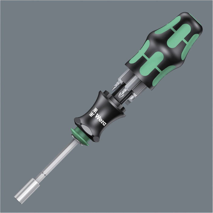 Wera Kraftform Compact KK 28 - Tournevis porte-embouts extensible avec 6 embouts Wera Kraftform Compact KK 28 - Tournevis porte-embouts extensible avec 6 embouts