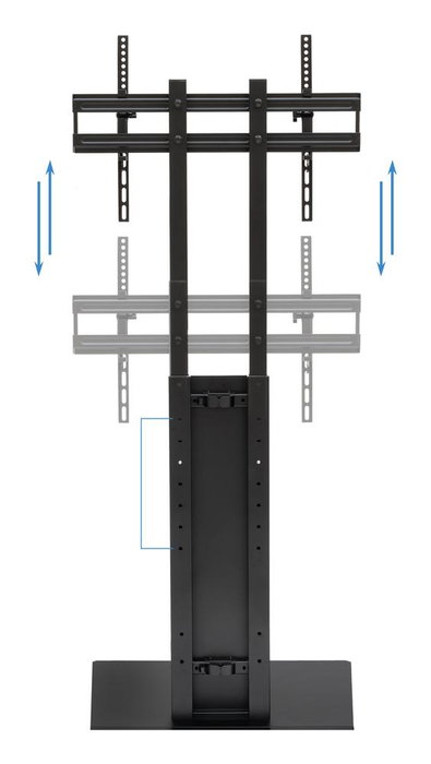 Tooq Support Sol pour Écran VESA 32"-85", Compatible VESA 200x200 à 600x400, Noir, Charge Maximale 40 kg, Réglable en Hauteur 1115-1415 mm