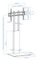 Tooq Support Sol pour Écran VESA 32"-85", Compatible VESA 200x200 à 600x400, Noir, Charge Maximale 40 kg, Réglable en Hauteur 1115-1415 mm