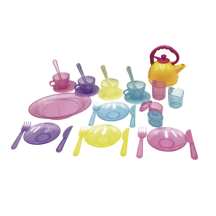 Tachan Maletin Con Juego De Te 33 Piezas - Jeu de thé 33 pièces pour enfants +18 mois en métal avec mallette de transport